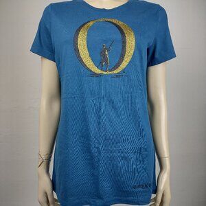 NWT Cirque Du Soleil blue gold 100% Cotton short sleeve t-shirt ladies XL